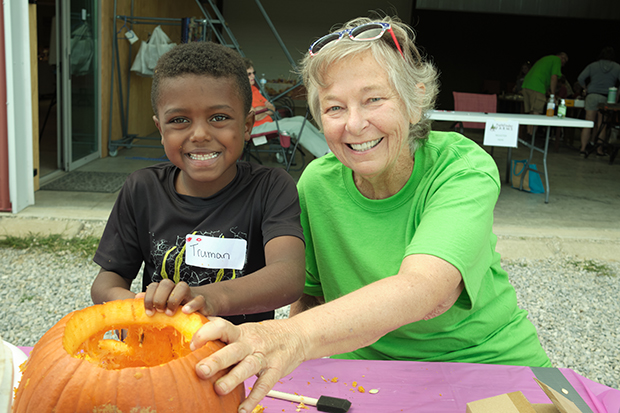 carving pumpkin